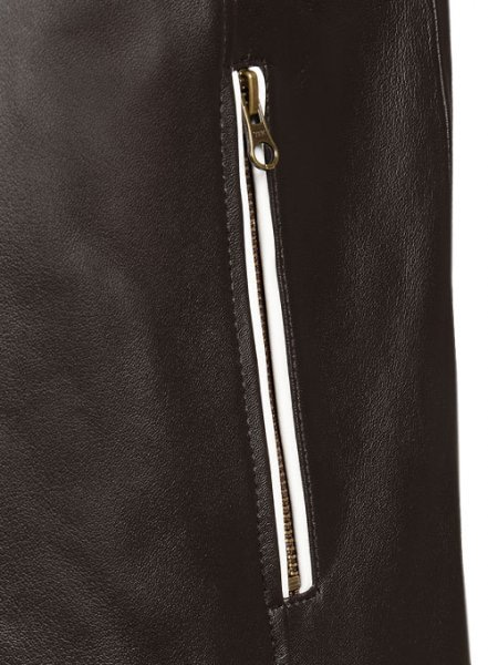White Stripe Leather Jacket # 100