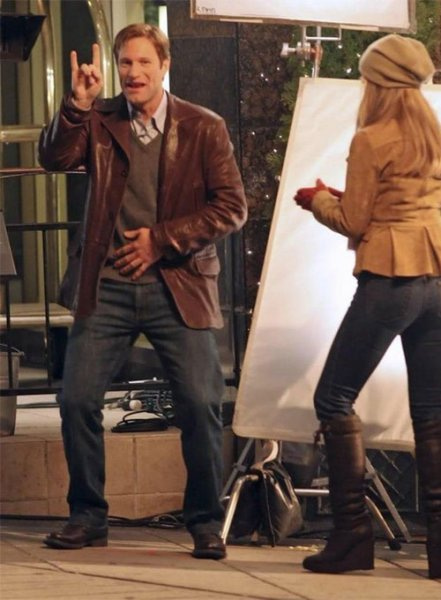 (image for) Aaron Eckhart Love Happens Leather Trench Coat