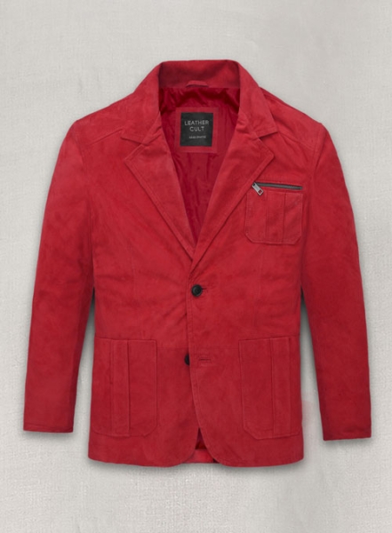 (image for) Lava Red Suede Leather Blazer - # 125