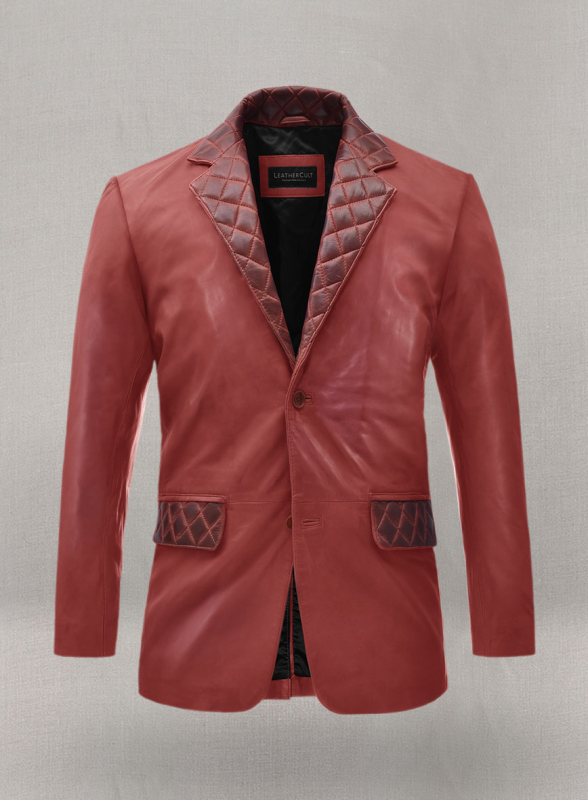 (image for) Harper Burnt Red Leather Blazer - Click Image to Close