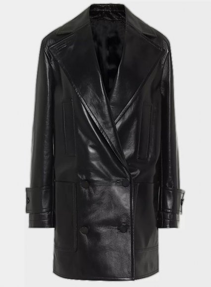 (image for) Vogue Doble Breasted Leather Trench Coat