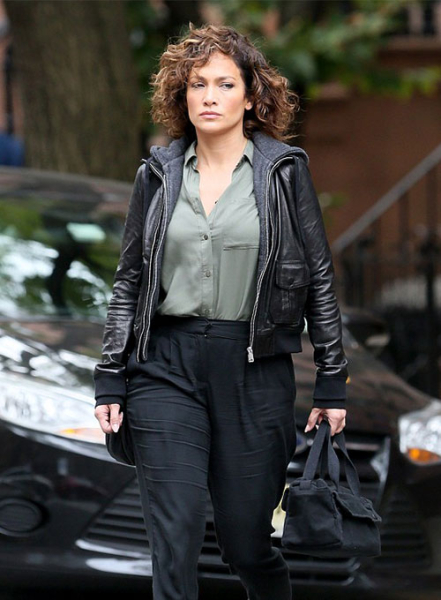 (image for) Jennifer Lopez Shades of Blue Leather Jacket