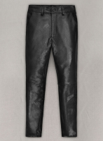 (image for) Snake Emboss Black Leather Pants