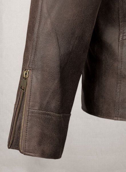 (image for) Vintage Gravel Brown Leather Cycle Jacket #3
