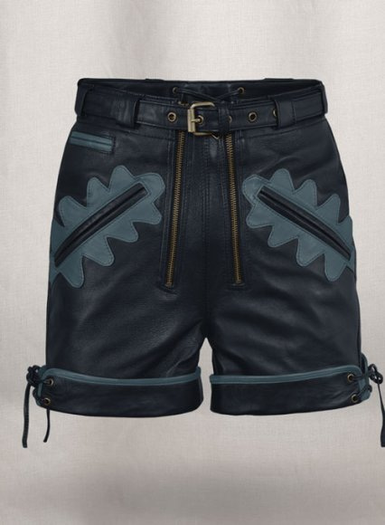 (image for) Dark Blue Leather Cargo Shorts Style # 364