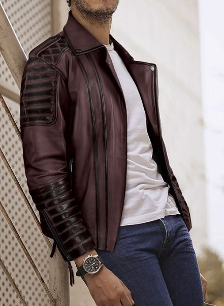 Wine 2025 leather jacket