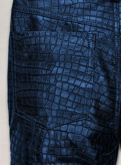 (image for) Croc Metallic Blue Leather Pants - Jeans Style