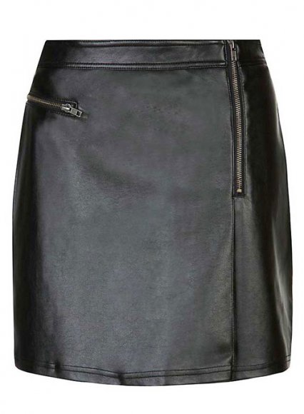 Plum Leather Skirt - # 441