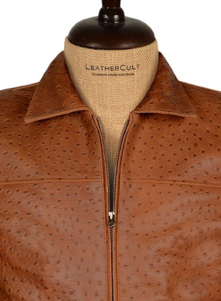 Men's ostrich leather clearance jacket