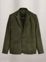 (image for) Woodland Green Suede Western Leather Blazer