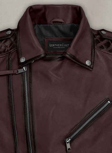 (image for) Charles Burnt Wine Leather Jacket