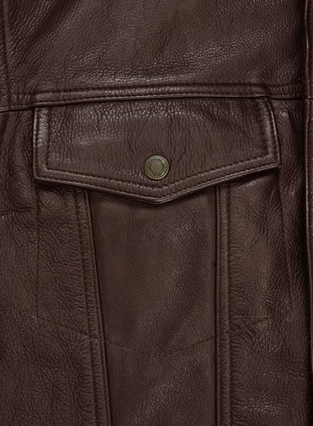(image for) Thick Goat Brown Washed & Wax Tom Holland Leather Jacket