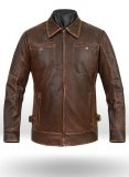 (image for) Espresso Rubbed Tan Leather Jacket