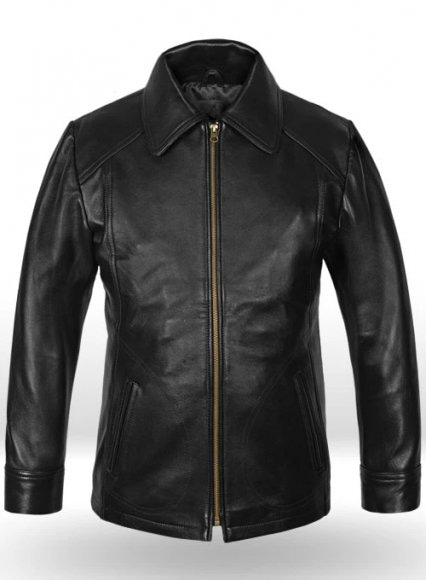 (image for) Thick Black Joseph Levitt Inception Leather Jacket