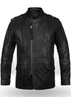 (image for) Distressed Black Leather Jacket # 106