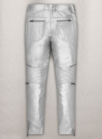 (image for) Silver Electric Zipper Mono Leather Pants