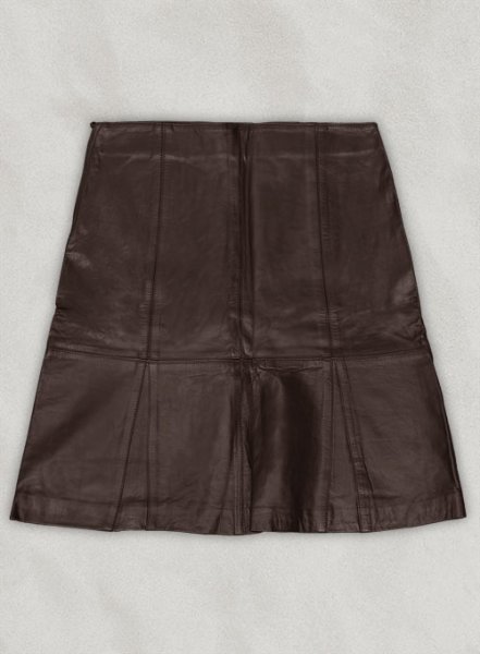 Brown Fishtail Leather Skirt - # 451 - XL Regular