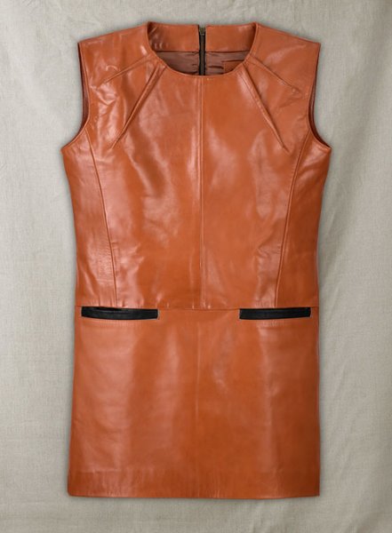 (image for) Shiny Old Tan Bonfire Leather Dress - # 752