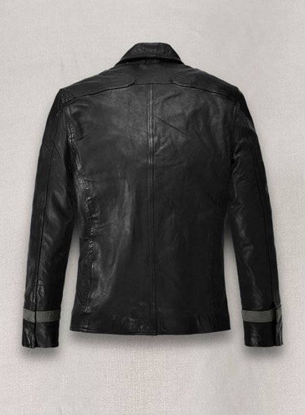 Soft Rich Black Washed & Wax Jackie Chan Leather Jacket