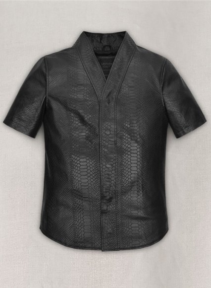 Black Python Kanye West Leather Shirt