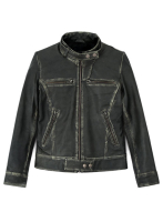 (image for) Rubbed Charcoal Leather Jacket # 217