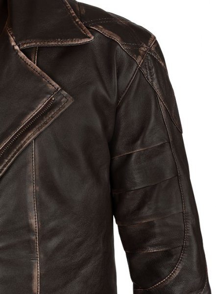 (image for) Rubbed Brown Will Smith I Robot Leather Trench Coat