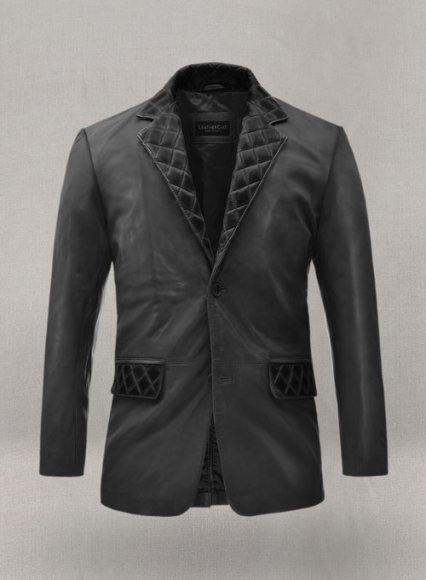 Harper Burnt Charcoal Leather Blazer