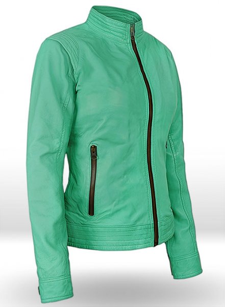 Soft Castle Green Washed & Wax Leather Jacket #707