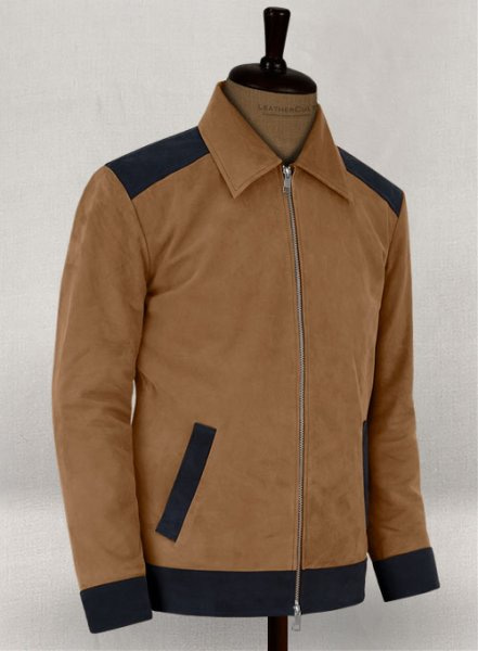 (image for) Soft Saddle Brown Suede Cristiano Ronaldo Leather Jacket #1