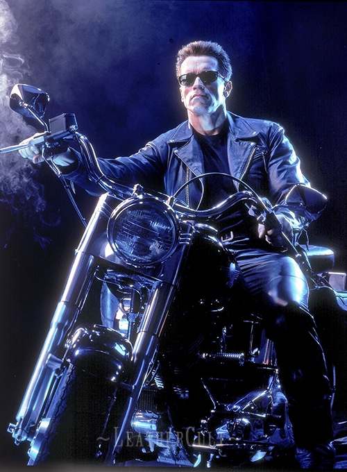 Arnold Schwarzenegger Terminator 2 Leather Jacket and Pants Set - Click Image to Close