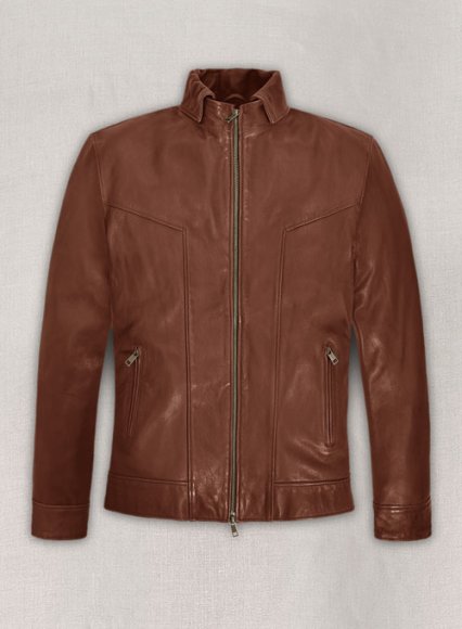 Tan Brown Washed & Wax Taylor Lautner Leather Jacket
