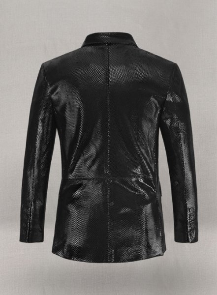 (image for) Snake Embossed Double Breasted Leather Suit