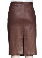 (image for) Front Ribbed Leather Skirt - # 489