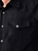 (image for) Light Weight Unlined Deep Blue Leather Shirt