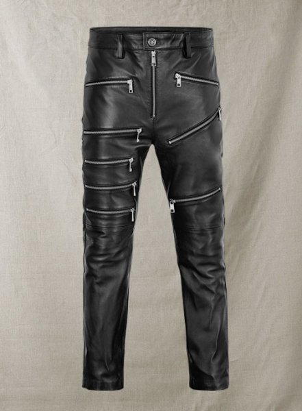 (image for) Leather Zipper Jeans - Style # 9