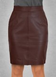 (image for) Soft Maroon Wax Meghan Markle Leather Skirt