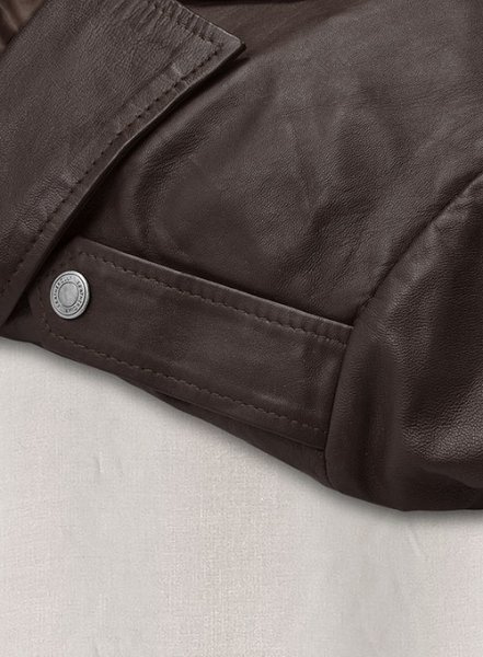 (image for) Soft Brown Washed & Wax Kendall Jenner Leather Jacket #3