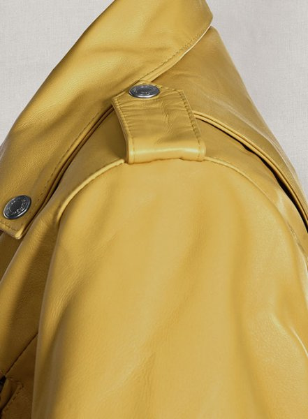(image for) Yellow Rihanna Leather Jacket #1
