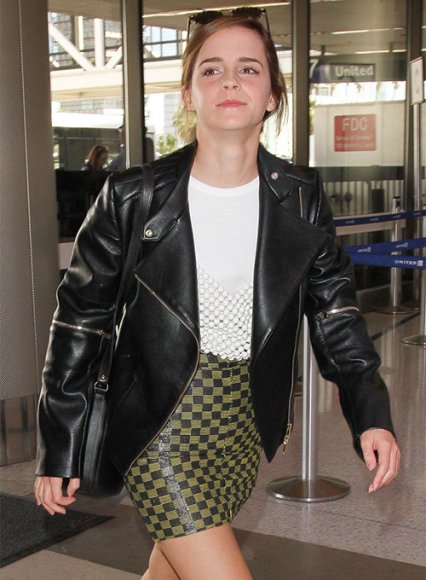 (image for) Emma Watson Leather Jacket #2