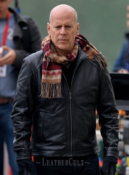 Bruce Willis Red 2 Leather Jacket - Click Image to Close