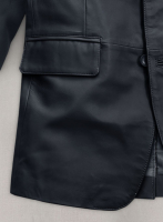 (image for) Soft Deep Blue Leather Blazer