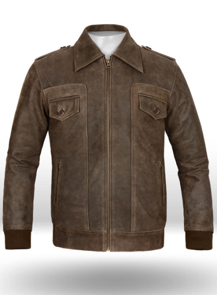 (image for) Vintage Brown Grain Avengers Steve Rogers Leather Jacket