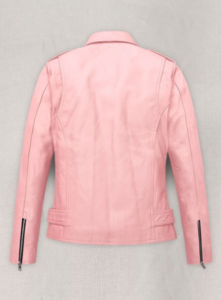 Light Pink Jessica Alba Leather Jacket