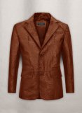 (image for) Tan Brown Ostrich Leather Blazer