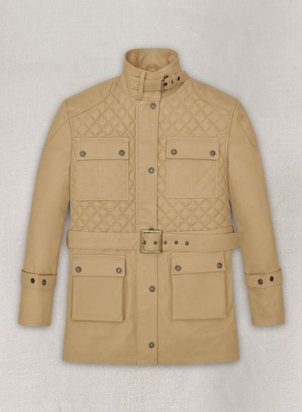 Soft Beige Victoria Beckham Leather Trench Coat