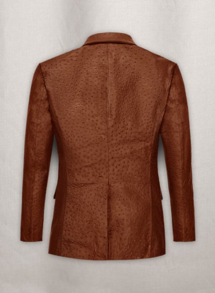 Tan Brown Ostrich Leather Blazer