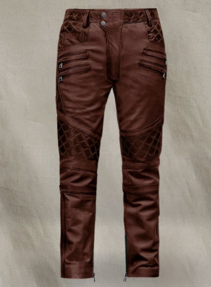 Outlaw Burnt Maroon Leather Pants