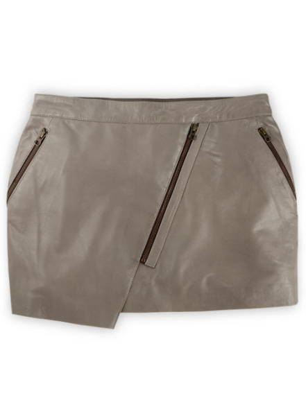 (image for) Croma Gray Wax Gypsy Leather Skirt - # 196