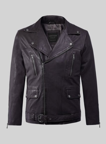 Dauntless Purple Biker Leather Jacket