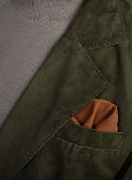 (image for) Olive Green Suede Leather Suit